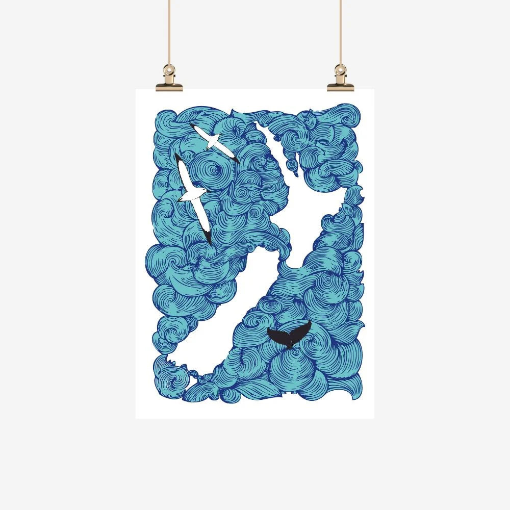 Ali Davies Earth Sea Sky Tea Towel