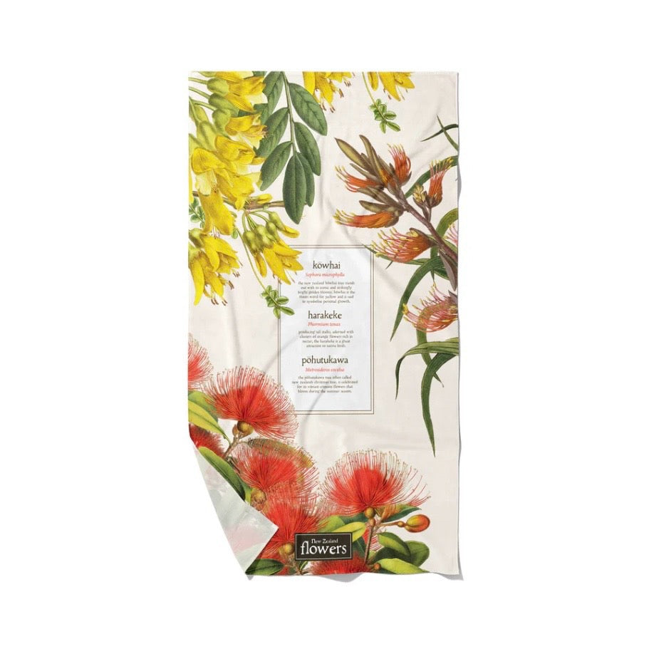 Native Flowers Tea Towel