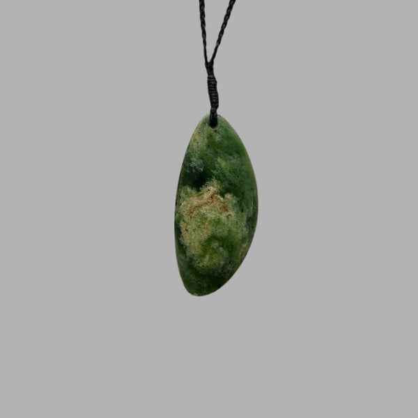 Te Wahi Pounamu Free Form Flower Jade Drop 63mm
