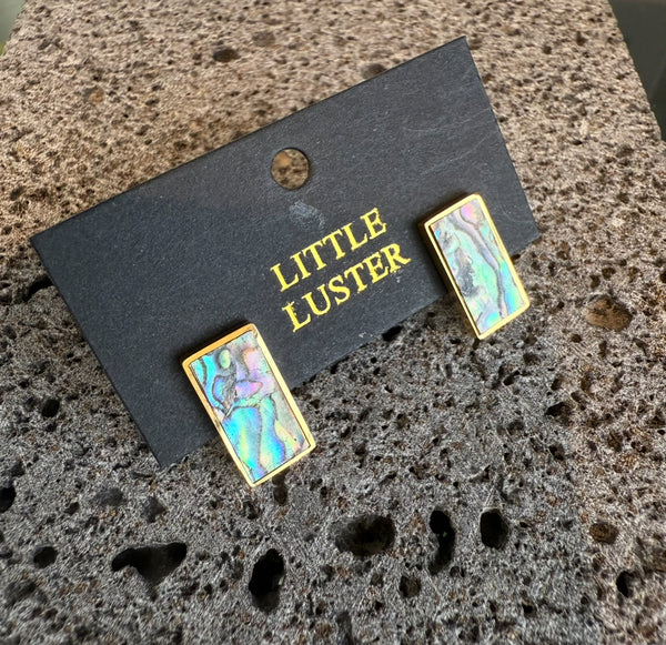 Paua & Mother of Pearl Rectangle Earrings SALE