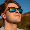 50/50s - Black w/ Rainbow Refl Lens