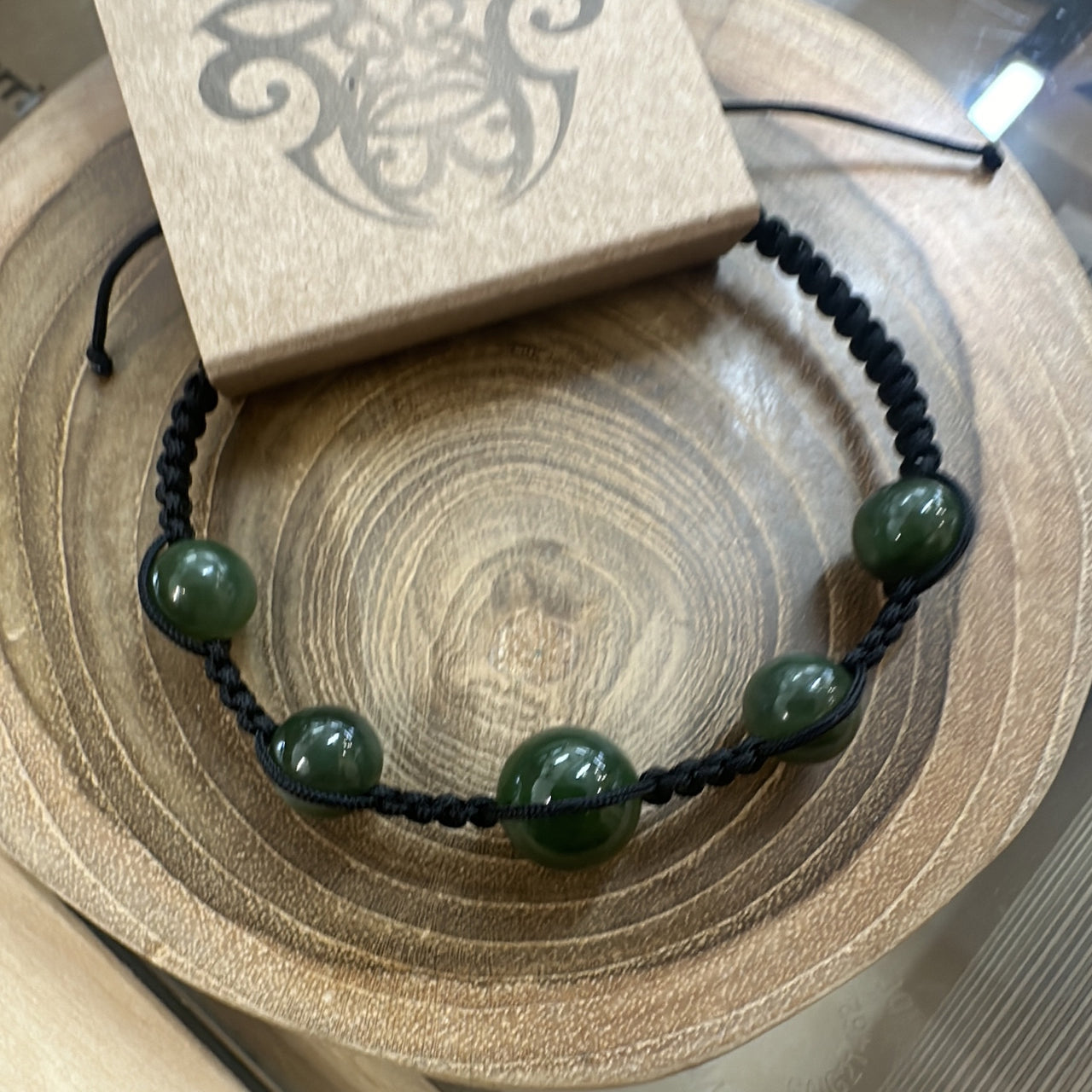 Your Taonga 5 Bead Black Woven Bracelet