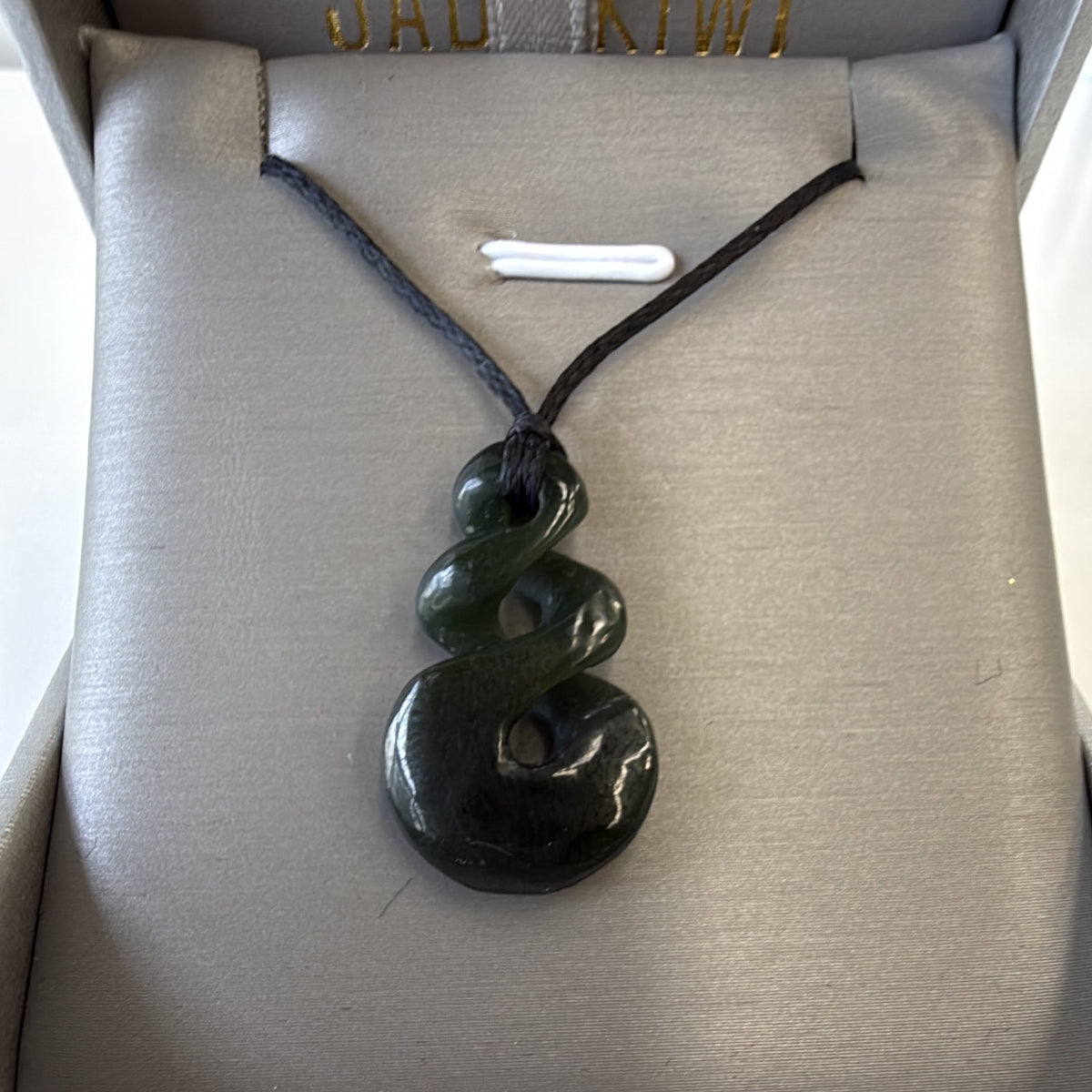 Double Twist Greenstone Necklace 27mm