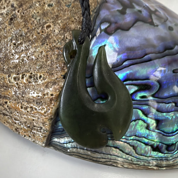 Medium Greenstone Hook Pendant