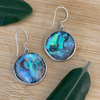 Sterling Silver and Paua Tree of Life Earrings