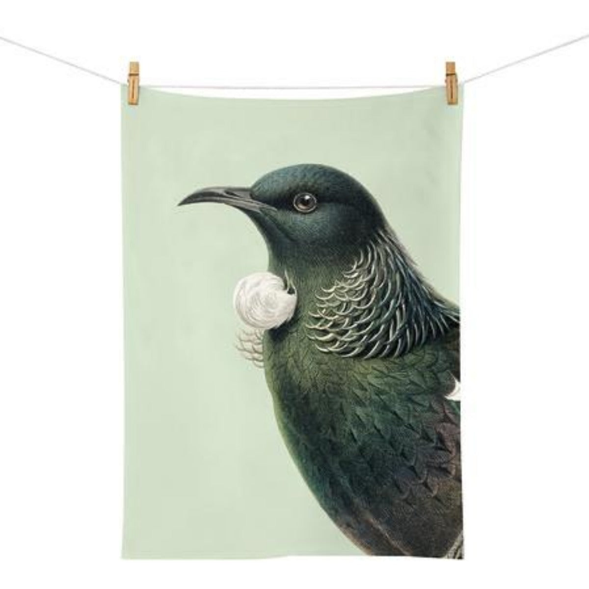 jade kiwi kaikoura gifts cotton tea towel native bird tui