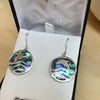 Sterling Silver Paua or Mother of Pearl Dolphin Earrings